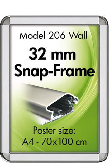 9405584   Plakatramme Snap Rondo 32 mm aluminium 70 x 100 cm